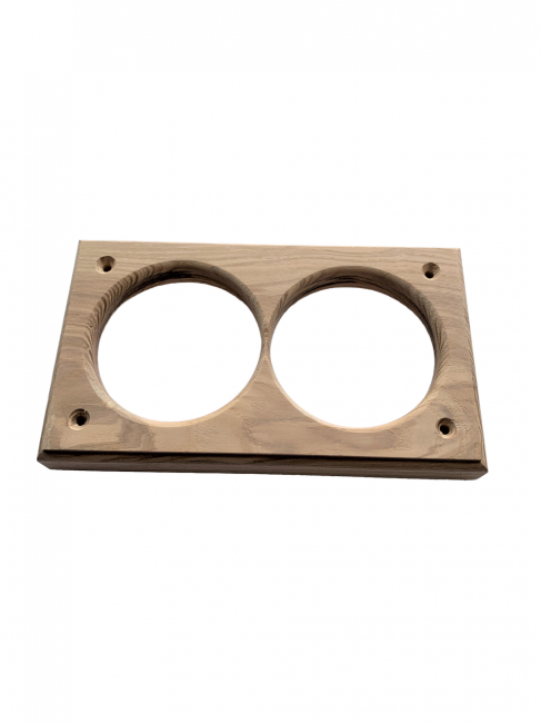 Накладка под розетку/выключатель 68 мм из дерева Ясень на бревно и блок-хаус диаметром 280мм