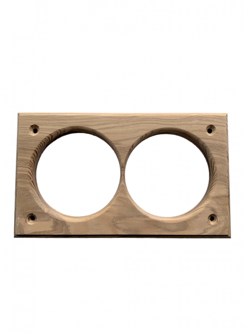 Накладка под розетку/выключатель 68 мм из дерева Ясень на бревно и блок-хаус диаметром 280мм