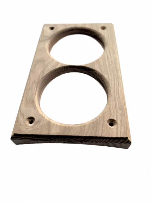 Накладка под розетку/выключатель 68 мм из дерева Ясень на бревно и блок-хаус диаметром 280мм