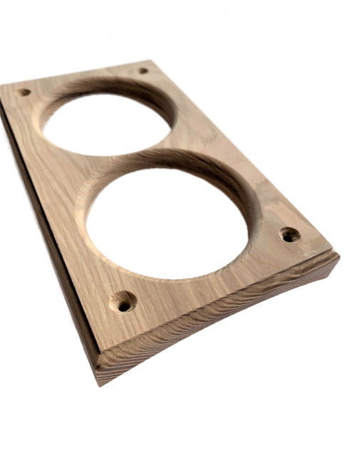 Накладка под розетку/выключатель 68 мм из дерева Ясень на бревно и блок-хаус диаметром 280мм