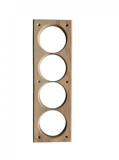 Накладка под розетку/выключатель 68 мм из дерева Ясень на бревно и блок-хаус диаметром 280мм