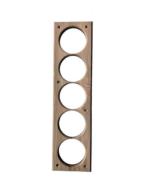 Накладка под розетку/выключатель 68 мм из дерева Ясень на бревно и блок-хаус диаметром 280мм