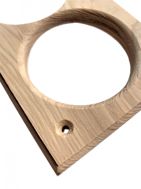Накладка под розетку/выключатель 68 мм из дерева Ясень на бревно и блок-хаус диаметром 280мм