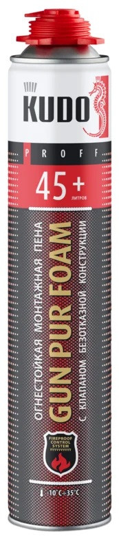 Пена монтажная KUDO Огнестойкая ПРОФ 1000мл