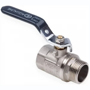 Кран шаровый никелированный ручка