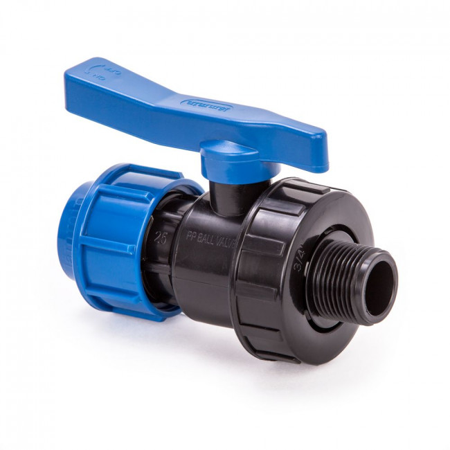 Кран шаровый наружная резьба для ПНД 