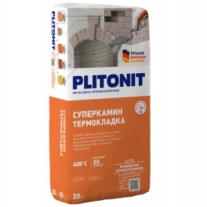 Клей термостойкий СуперКамин Термокладка Плитонит +400°С