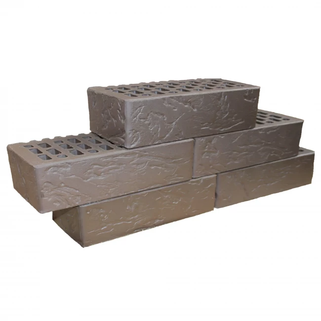 Кирпич облицовочный  Алексеевская керамика клинкерный «BLACK» с накаткой "Венеция" 1NF