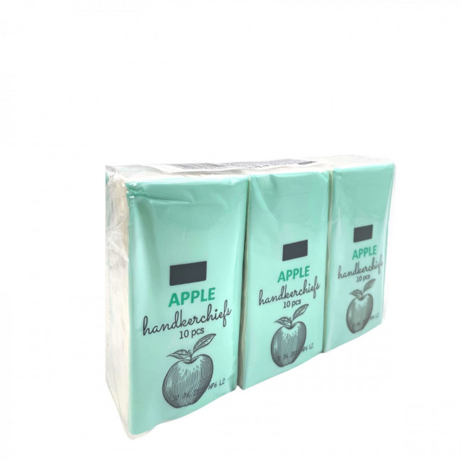 Платочки бумажные PREMIAL 3 слойные Зеленое яблоко