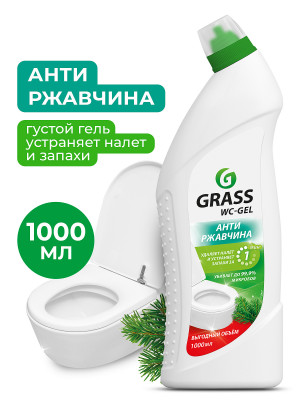 Чистящее средство WC- Gel 1л для сантехники для ванной кухни унитаза от ржавчины GRASS 