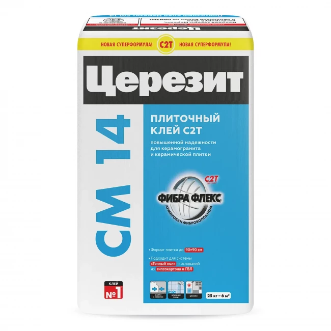 Клей для плитки и керамогранита Церезит CM 14 Extra 25 кг