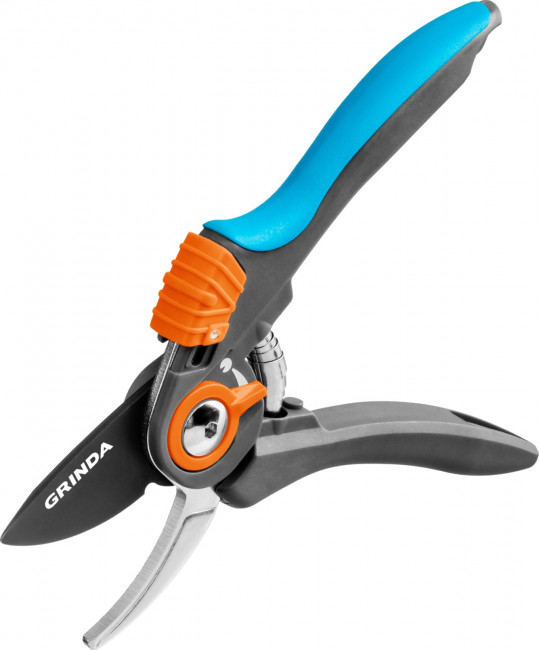 Секатор с двухкомпонентными рукоятками, плоскостной, рез до 18мм  GRINDA PROLine