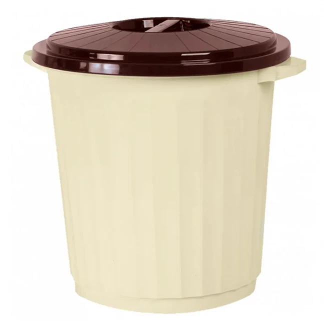 Бак пластиковый коричневый с крышкой 