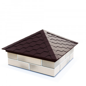 Колпак полимеркомпозитный (2 кирпича) Коричневый ZKING