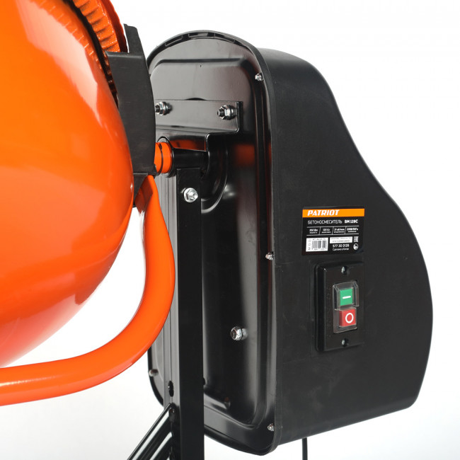 Бетоносмеситель PATRIOT BM 128C, 350 Вт, 120 кг готовой смеси, венец - чугун