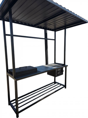 Мангал Big Loft + с печкой и крышей