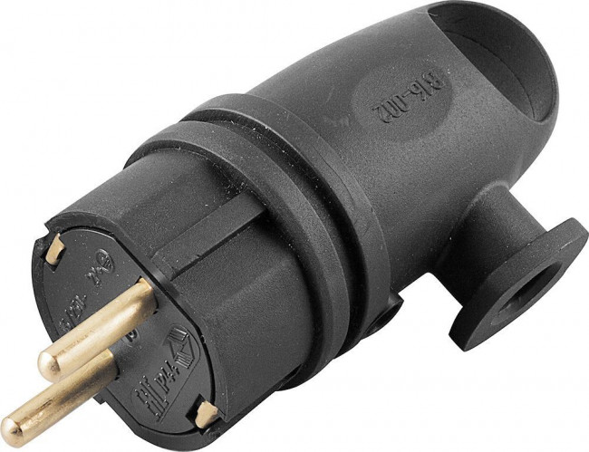 Вилка каучуковая с заземлением