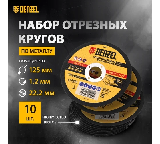 Круг отрезной Абразивный по металлу Denzel