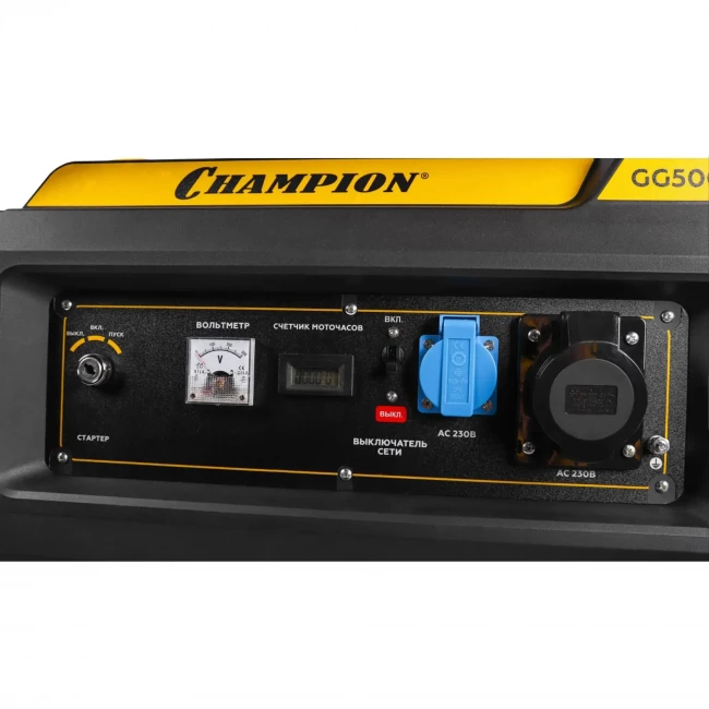 Генератор бензиновый Champion GG5000EW колеса, эл.старт