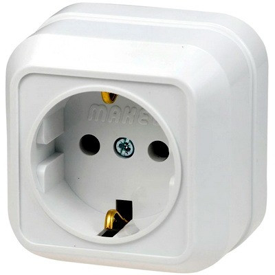 Розетка с заземлением наружная