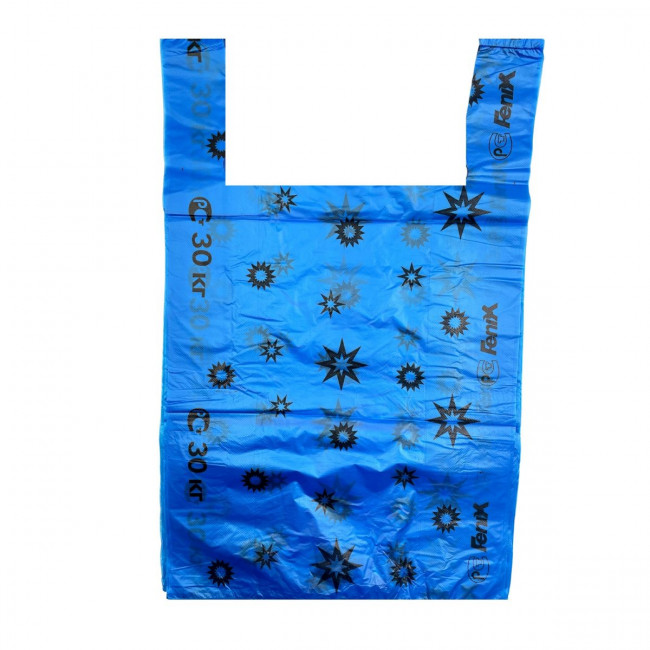 Пакет майка Звезды синие 36+16х60, 16 мкм