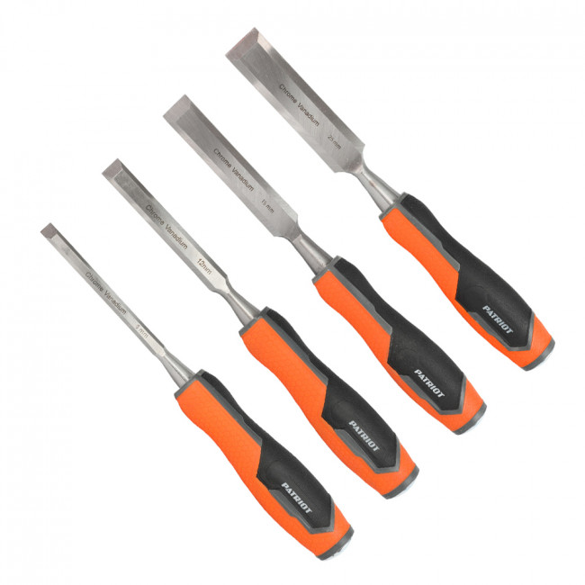 Набор стамесок PATRIOT CHP-S4, CrV, 4 шт:  6, 12, 19, 25мм